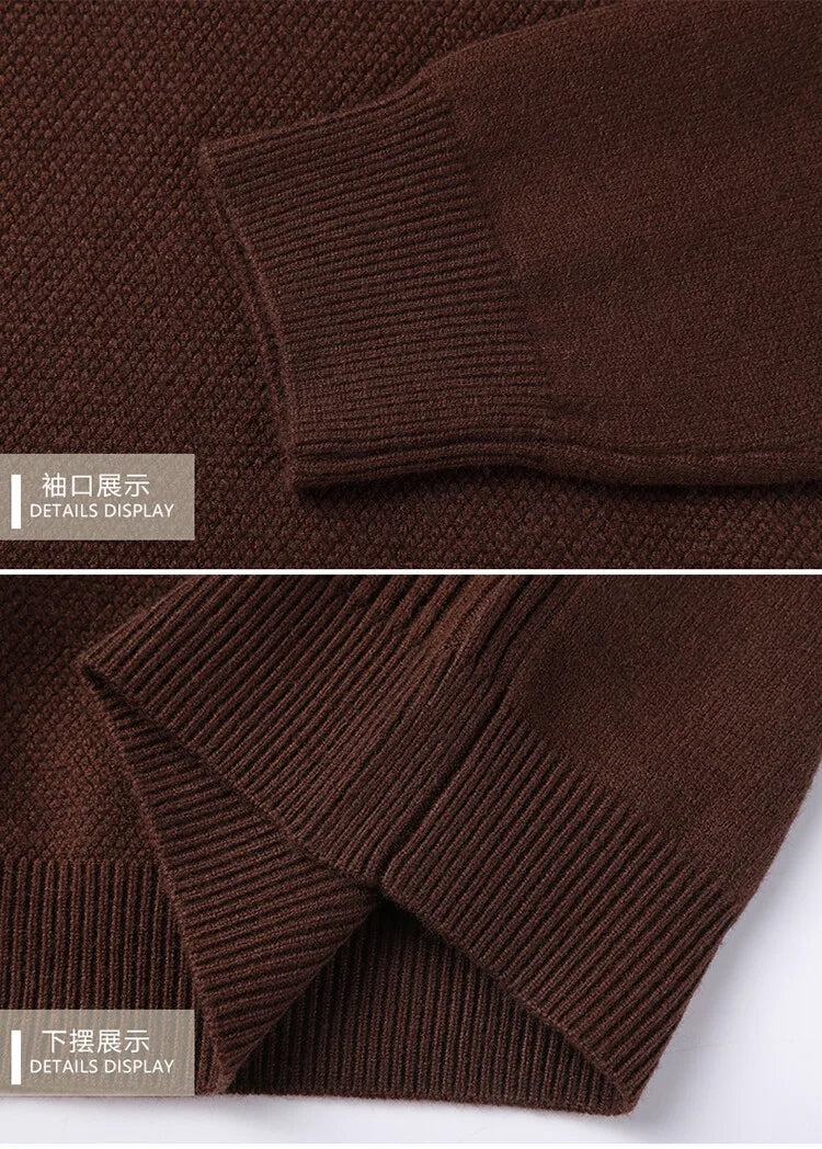 Men's Solid Colour Sweater, Stretchy and Warm For Autumn, Suitable For Business Casual and Male Daily Commute