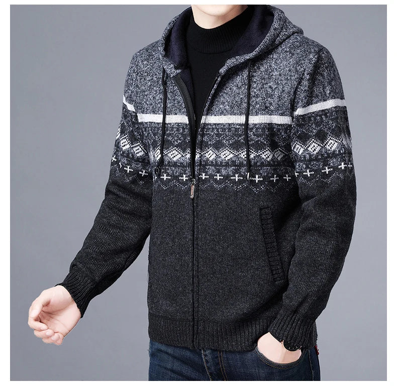 Men's High Quality Hooded Casual Cardigan, Patchwork Jacket, Male Outerwear, and Windbreaker Coats