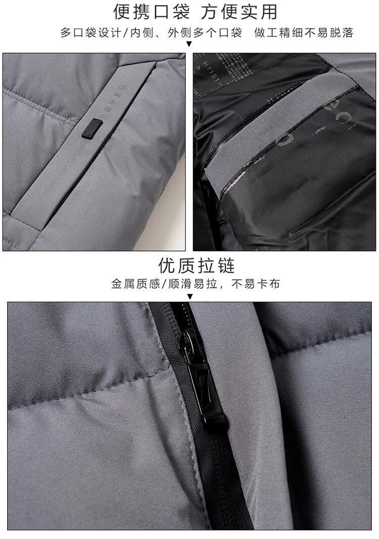 Men's High-Quality Hooded Thickened Warm Cotton Coat, Suitable for Daily Commuting, Elegant Business and Casual Wear Size L-5XL