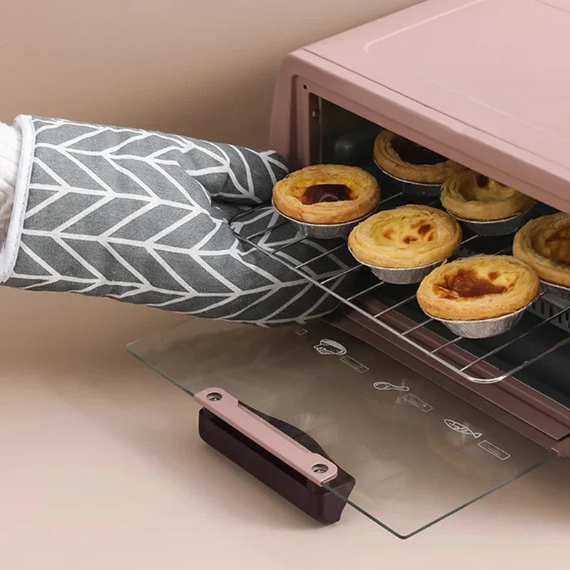 2 stuks warmte-isolerende handschoenen, hittebestendige magnetronhandschoenen en hittebestendige keuken- en ovenwanten voor