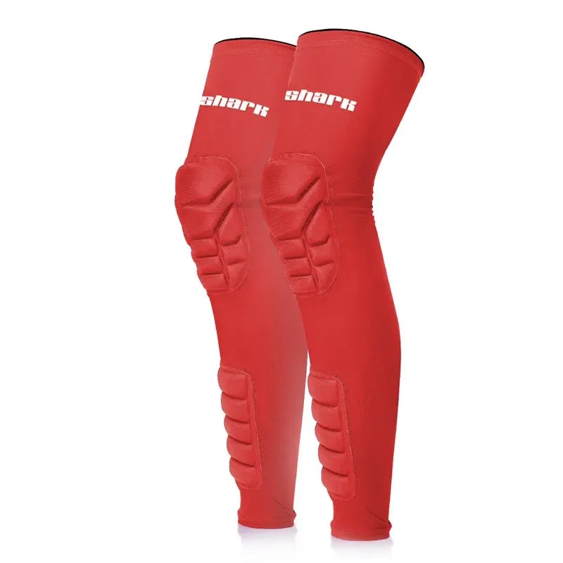 1 Pair Honeycomb Long Sport Knee Pads for Children, Basketball Leg Sleeve, Crashproof Gym Leg Warmers, Kids, Teens,Sport Safety