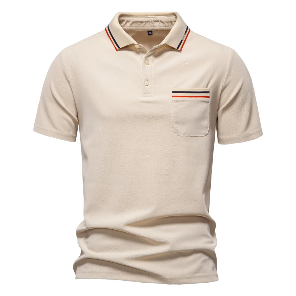 2025 Men's Polos Solid Color Classic Polo Shirt Men Short Sleeve Top Quality Casual Business Social Polo Men With Pocket