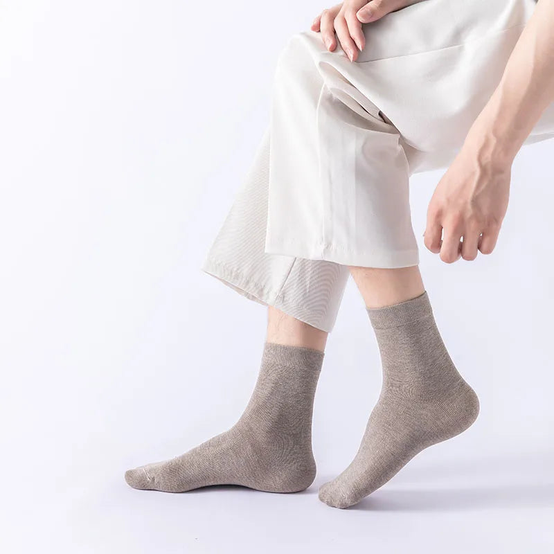 10 Pair Women's Bamboo Fibre Socks Harajuku Retro Solid Colour Casual Ladies Set Korean Style Female Socks