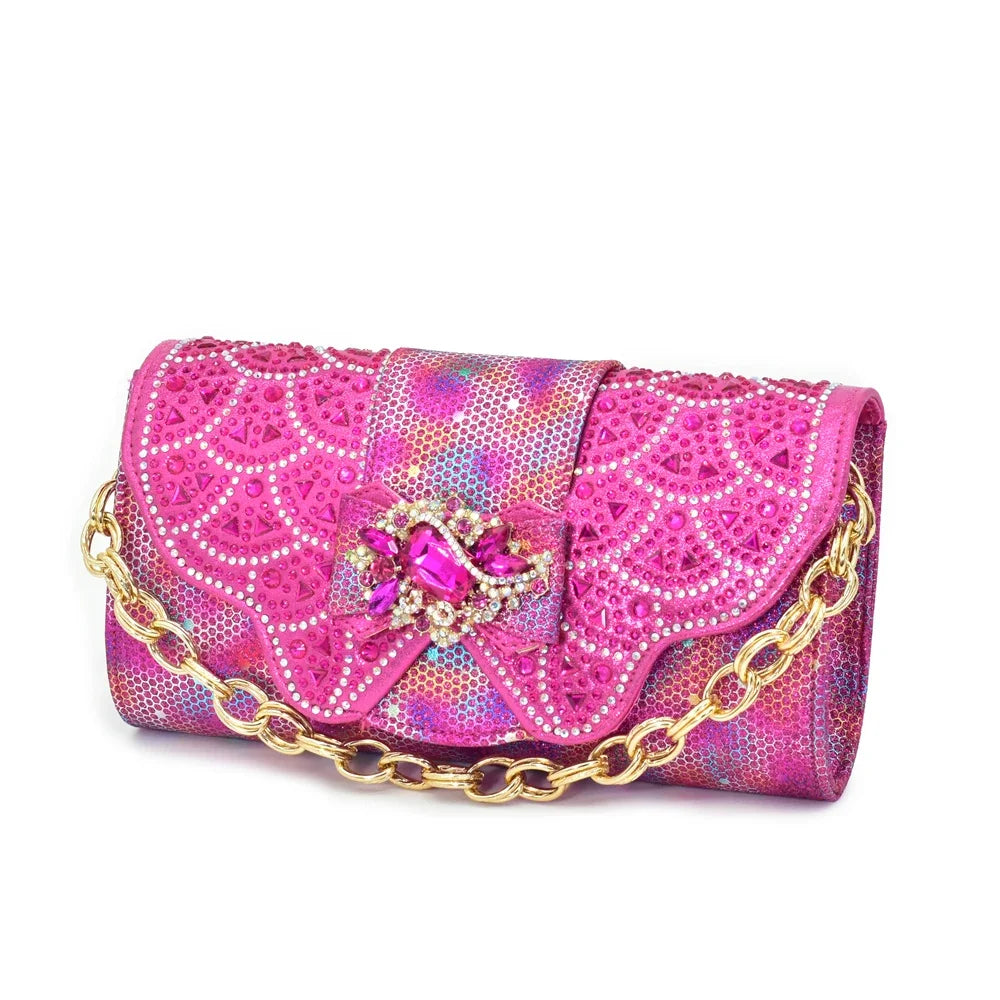 Shoe and Bags for Women Nigeria Party Luxury Italian Shoes and Bag Set for Women Crystal Peep Toe Pumps with Purse