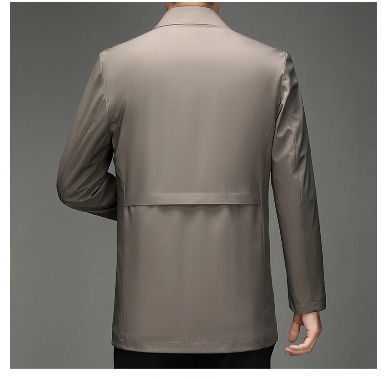 Men's Autumn & Winter Jacket, Clothing Trench Coat, Lapel Single Breasted Straight Business Casual, Male Youth Popular Style