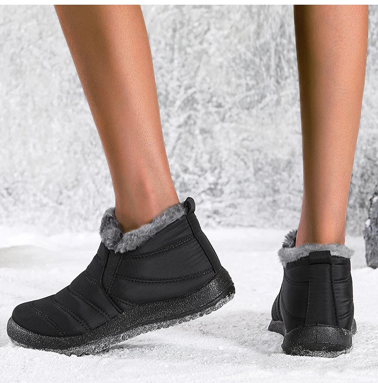 Women's Winter Waterproof Warm Fur Walking Shoes Moccasin Ladies Casual Footwear For Women