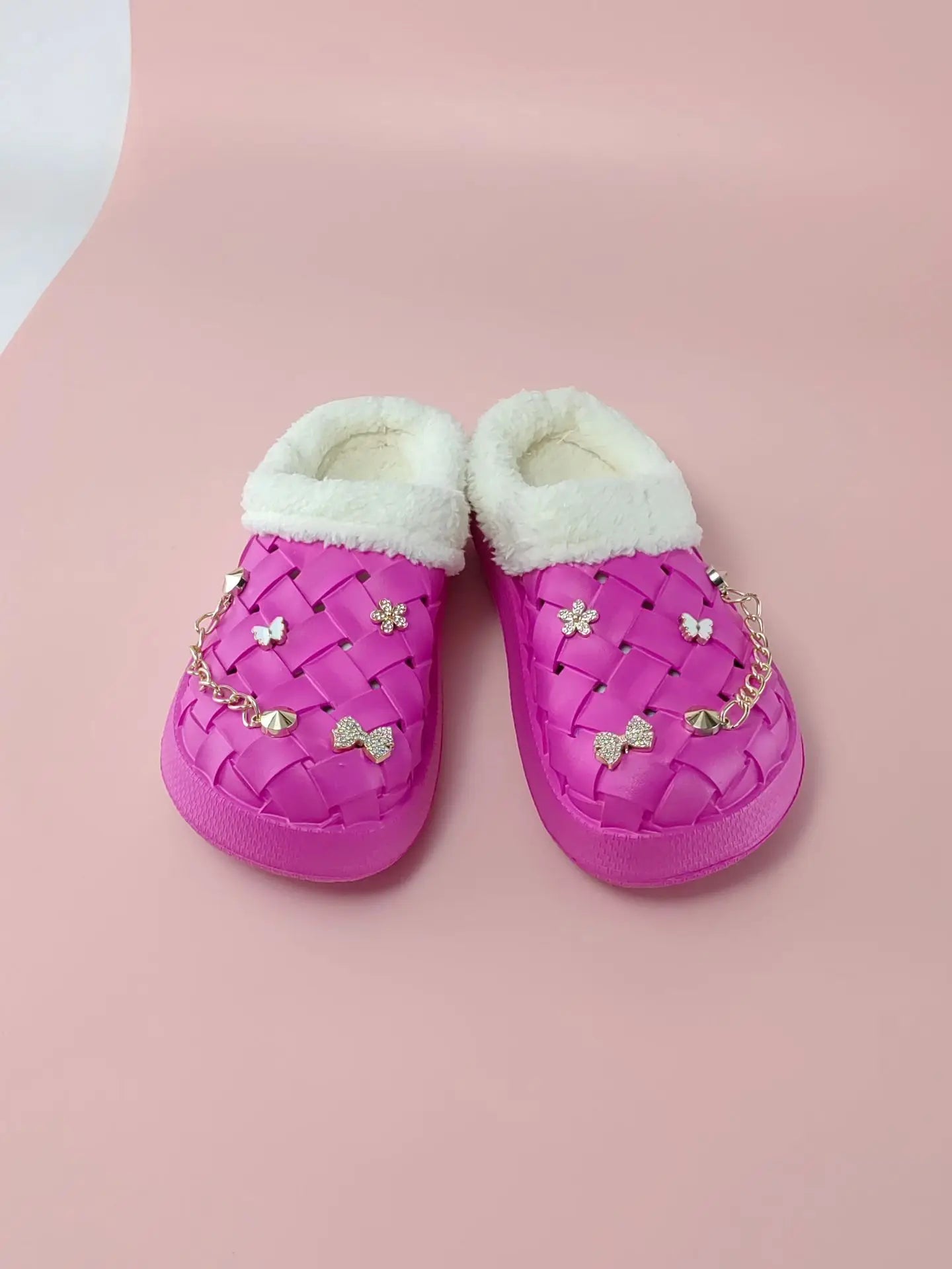 Kids' Slippers House Shoes Cartoon PU Leather Bow Winter Shoes Warm Anti-Slip Soft Bottom Shoes For Girls Size 40-45