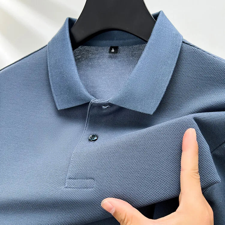 Men's 100% Summer Cotton Polo Shirt, Casual Short Sleeve, Breathable Lapel Tee Ideal for Golf and Other Sports - 10 Colours