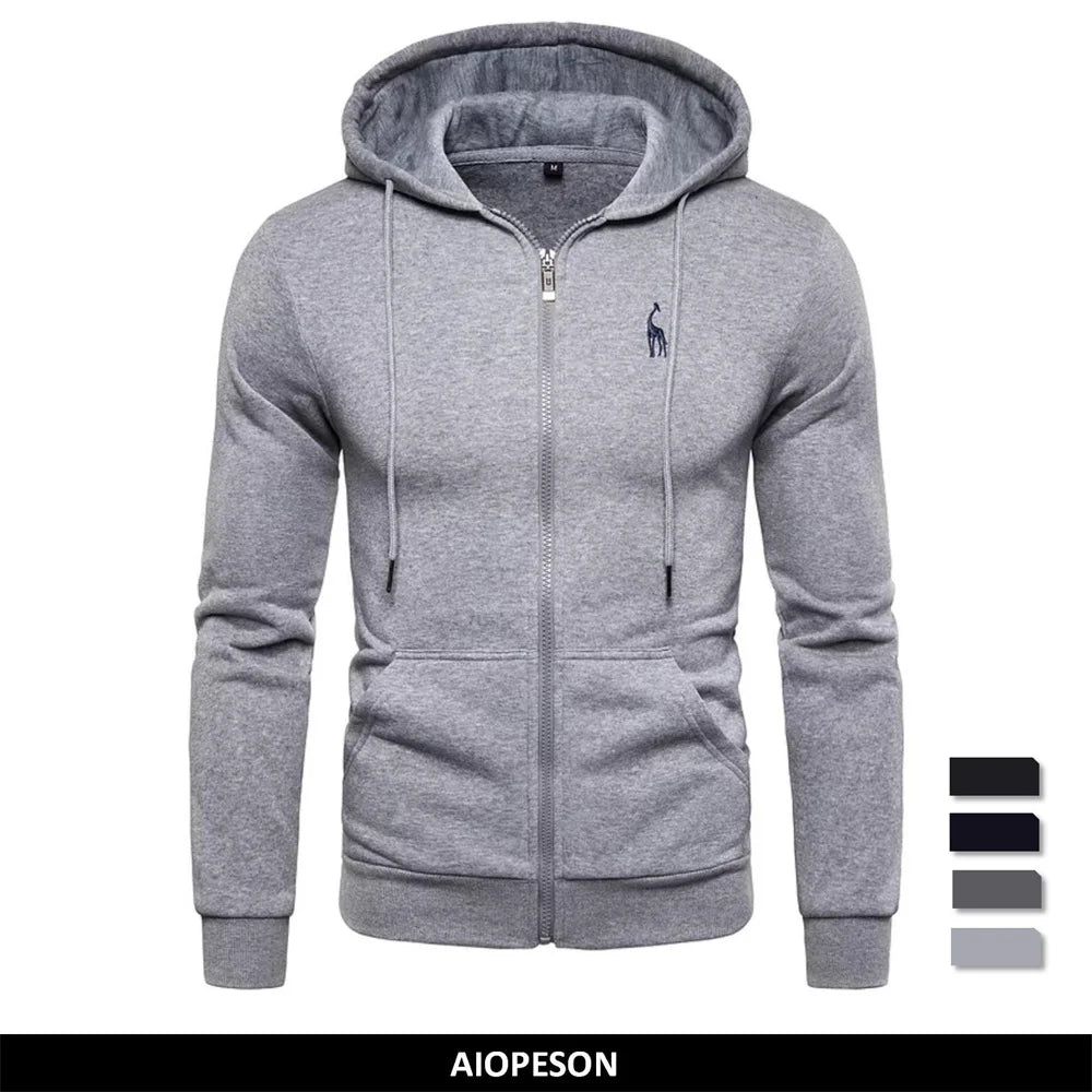 2021 neue Herbst Winter Baumwolle Hoodied Herren Sweatshirts Solide Hoody Fleece Dicken Hoodies Männer Sportswear Zipper Sweatshirts Männer