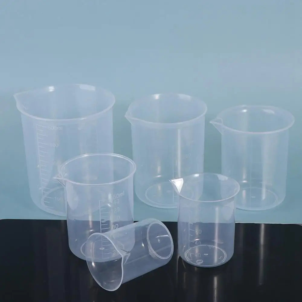 Plastic Transparent Measuring Cup for Kitchen Chemical Laboratory Test Stackable Graduated Cylinder Beaker Mixing Cups