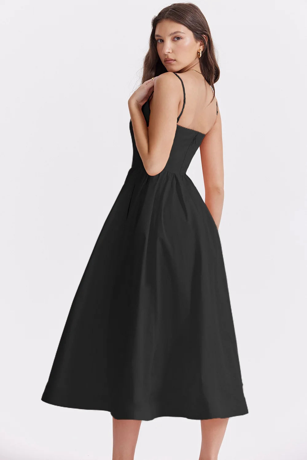 Chic Elegant Party Dresses for Women Solid Spaghetti Strap Sleeveless Long Dress Holiday Beach Sundress Robe Femme Été