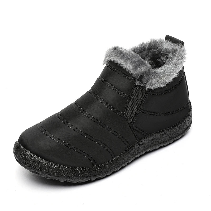 Men's Winter Waterproof Warm Fur Shoes Comfortable Sneakers Male Slip-On Shoes