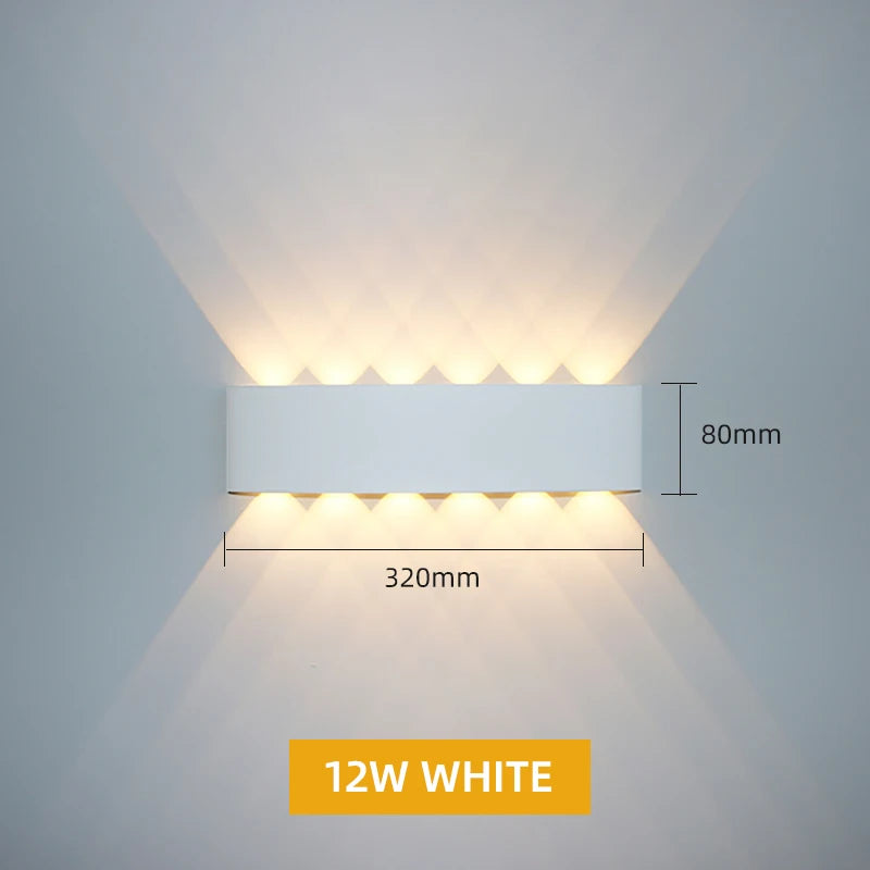 Aluminium LED wandlamp waterdicht IP65 buitenverlichting voor in de tuin 8W 12W binnenwandlamp voor slaapkamer woonkamer trapverlichting