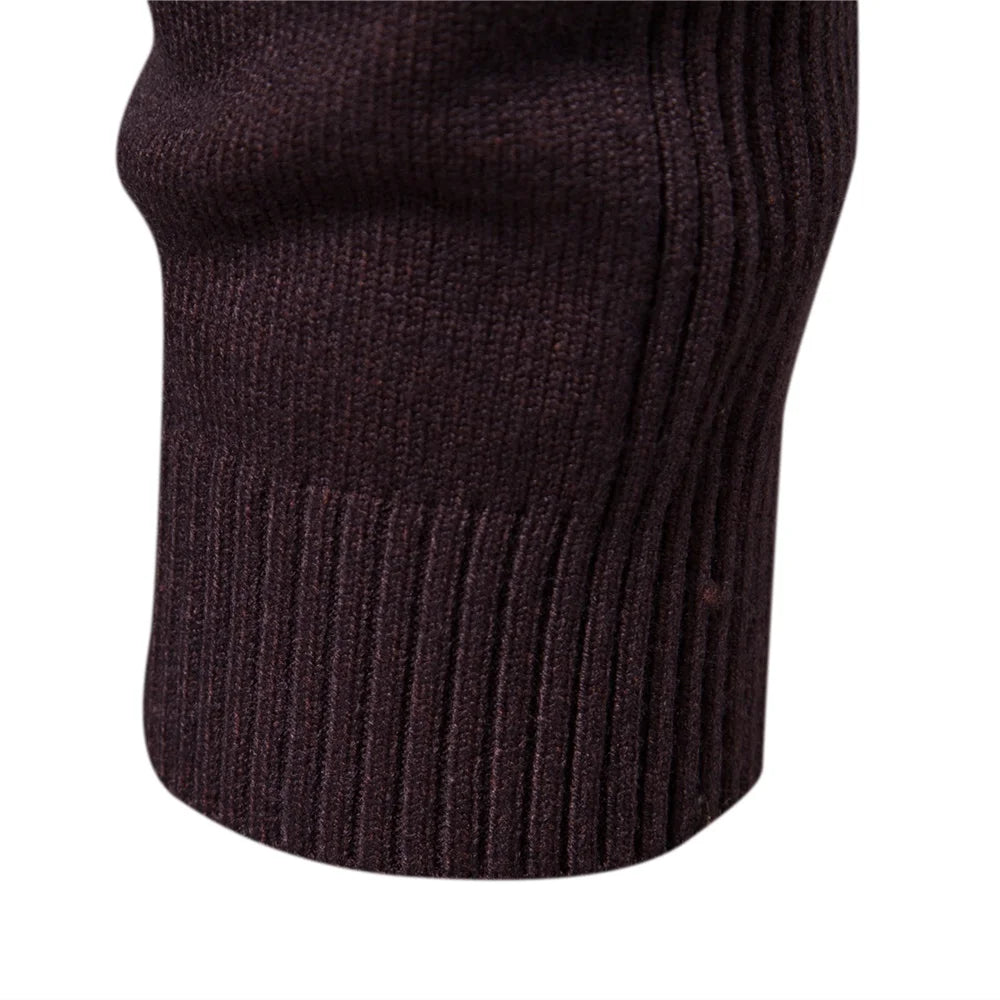 Winter Men's Turtleneck Sweater Casual Solid Colour Warm Pullover High Quality Slim Neck Long Sleeve Sweater For Men