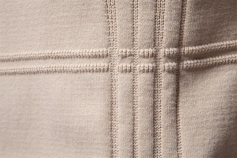 Men's Crewneck Pullover Sweater Knitted Cotton Stripped Quality Autumn Winter Warm Sweaters for Men