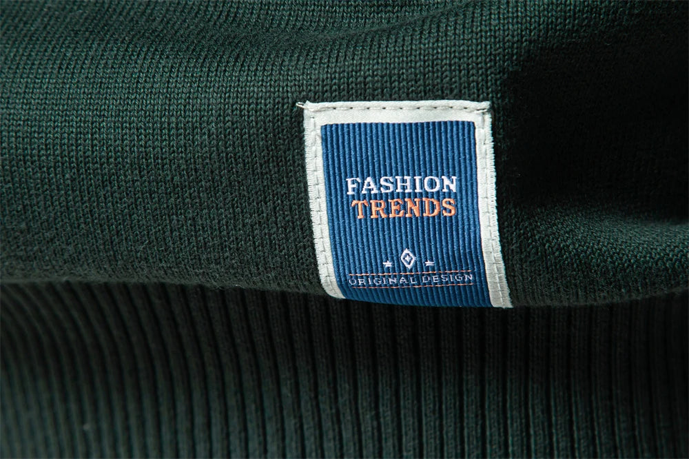 Men's Quarter Zip Cotton Pullover Sweaters Solid Colour Casual Social Knitted Mock Neck Polo Sweaters for Men