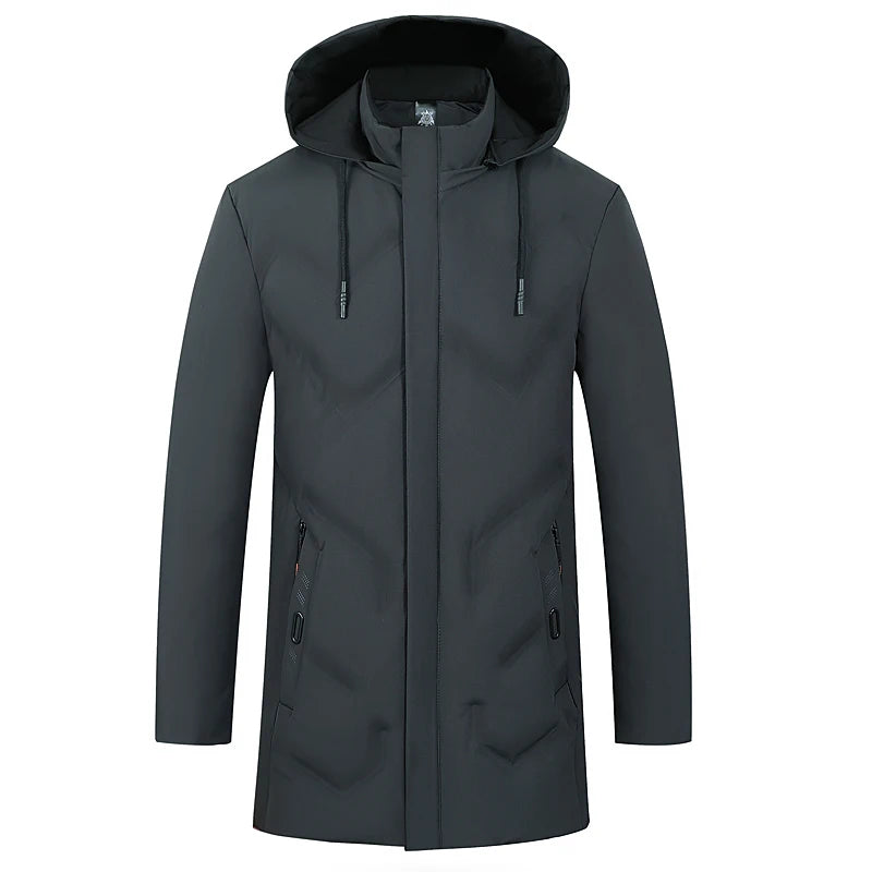Men's Top Grade Designer Brand Parka Jacket, Thick Casual Fashion, Long Windbreaker Hooded Bubble Male Coats