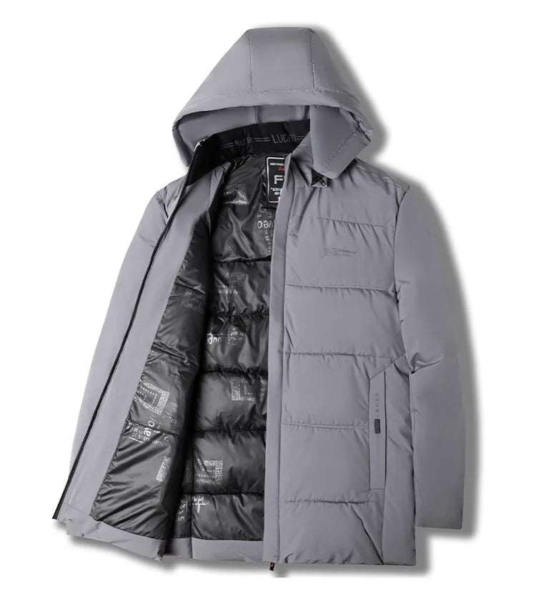 Men's High-Quality Hooded Thickened Warm Cotton Coat, Suitable for Daily Commuting, Elegant Business and Casual Wear Size L-5XL