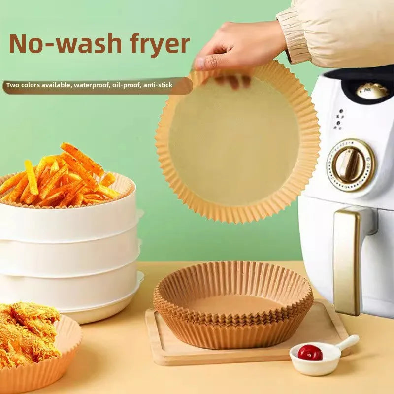 Set van 50 stuks Airfryer-accessoires Wegwerpbare antiaanbakpapieren bakvormpjes Bakovenpapier Aerogrill-bakvormpjes