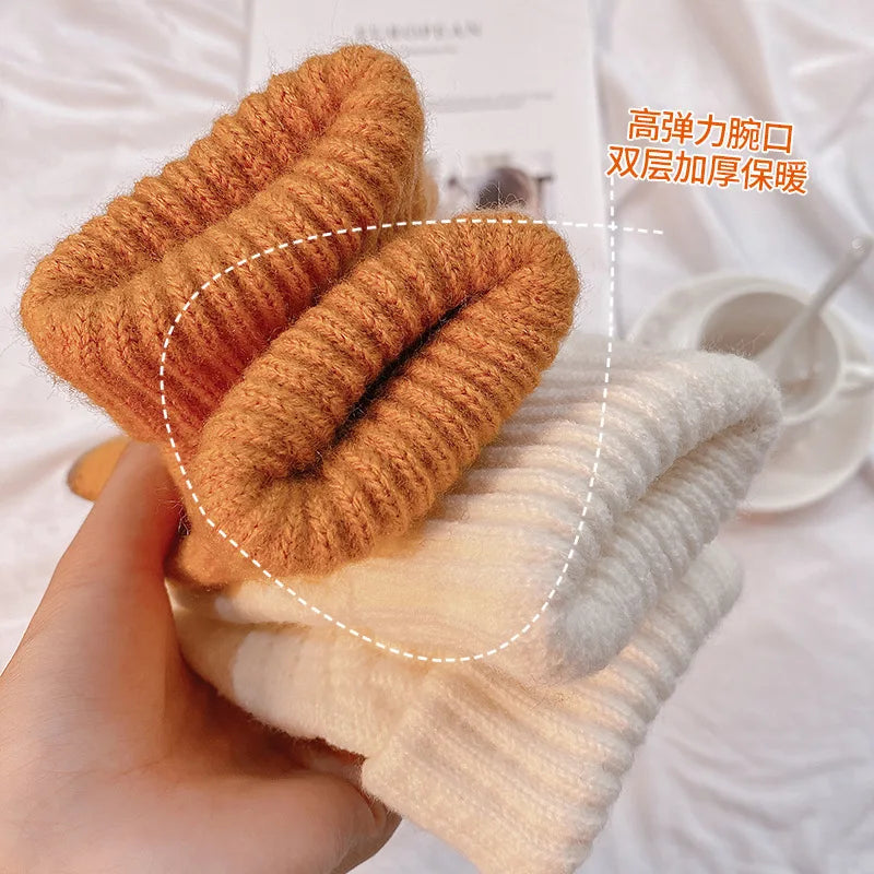 Women's Winter Gloves Cycling Motorcycle Tactical Hiking Sky Fishing Snowboard Full Finger Plush Thickened Gloves