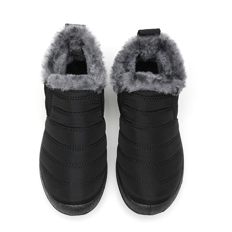Men's Winter Waterproof Warm Fur Shoes Comfortable Sneakers Male Slip-On Shoes