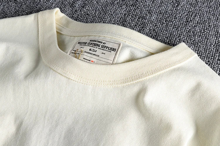 Herfst Amerikaanse Retro Lange Mouw Zwaargewicht Gestreept T-shirt Herenmode Puur Katoen Gewassen Gevangenis Motorfiets Casual Tops