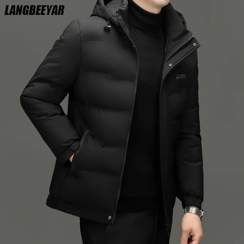 Men's Top Grade Designer Winter Brand Parka Jacket Casual Fashion Windbreaker Hooded Thick Bubble Male Coats