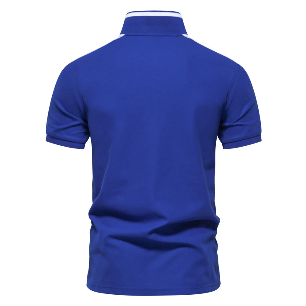 Men's Cotton Polos Giraffe Embroidery Short Sleeve Polo Shirts for Men High Quality Brand Design Polos Men Clothing