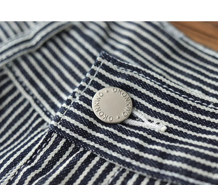 3903# Spring New American Retro Denim Carpenter Cargo Jeans Men's 100% Cotton Washed Loose Casual Multi-pocket Straight Pants