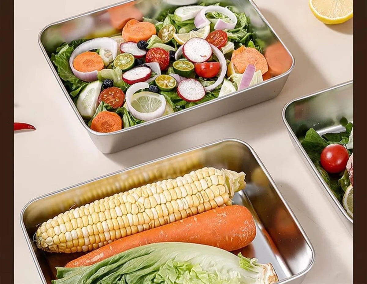 201 RVS luchtdichte dumpling bewaardoos met deksel - FoodGrade FreezerSafe Box voor maaltijdvoorbereiding en koelkastorganisatie