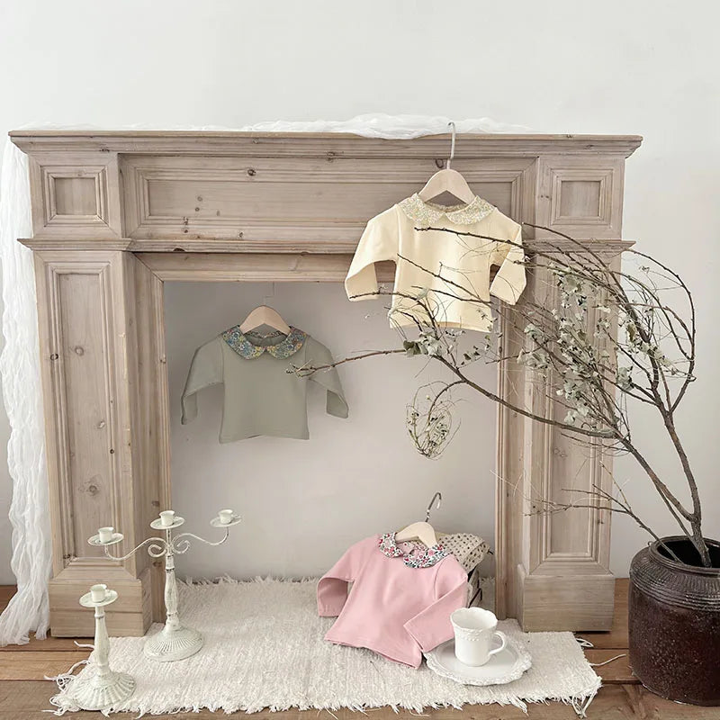 New Spring Baby Shirt Girls Cute Floral Blouse Toddler Outwear Clothes Infant Tops 0-2Y Girls