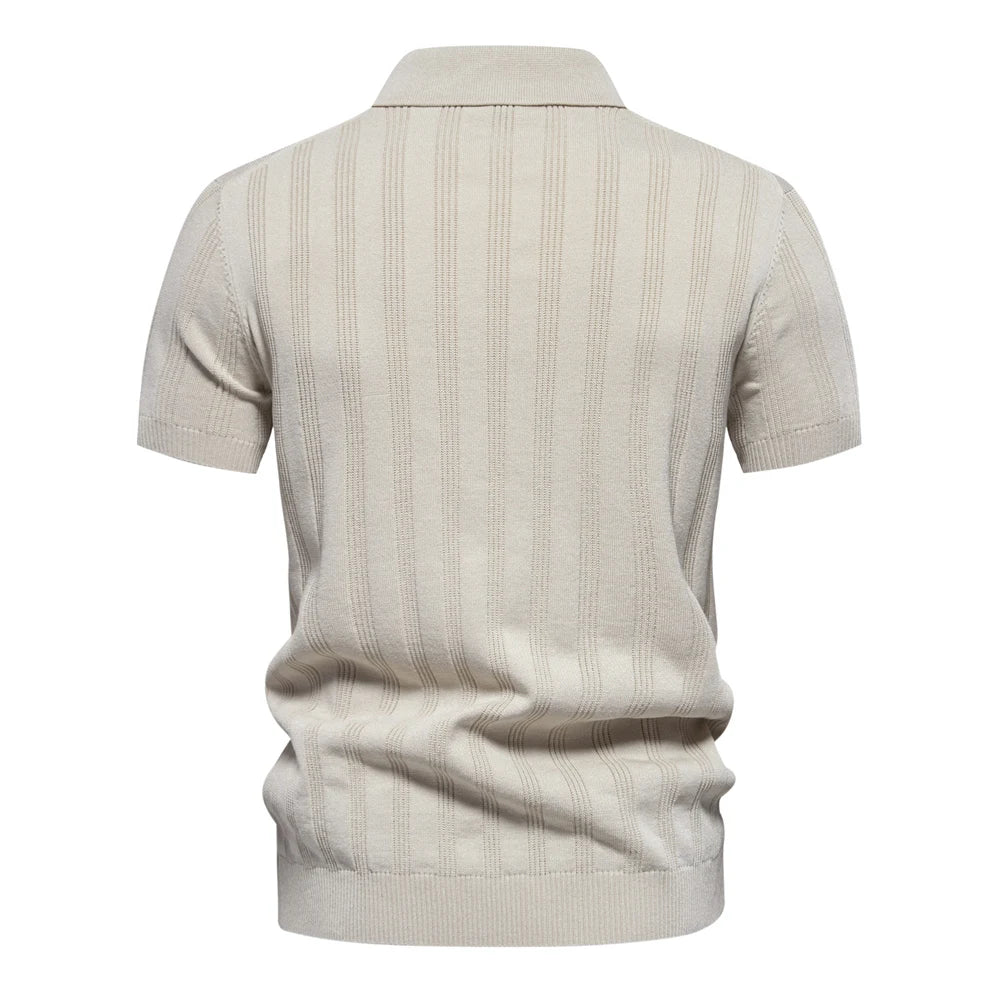 2024 Nieuw zomer geribbeld poloshirt voor heren, ademend en koel, merkkwaliteit heren poloshirts met textuur