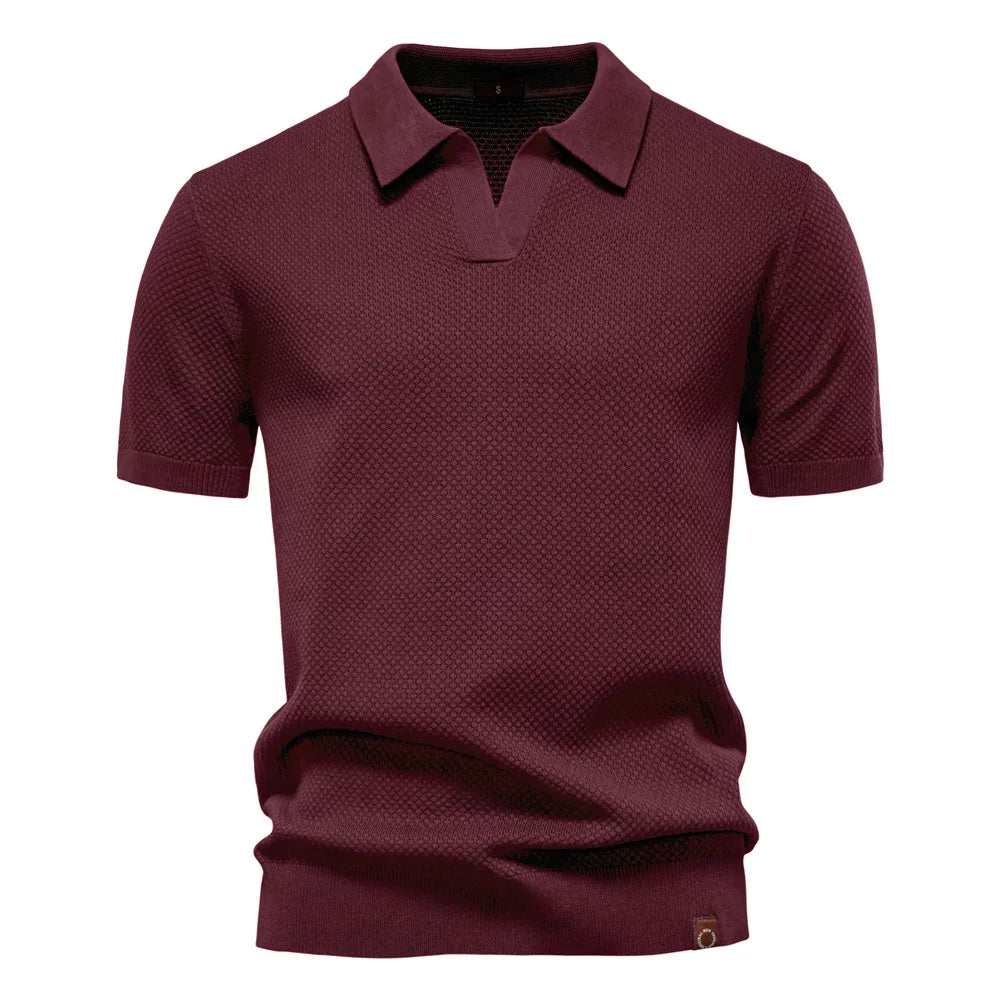 Men's Summer Breathable Polo Shirt Short Sleeve Solid Colour Casual Polo Shirts for Men Lightweight Stretch Polo 