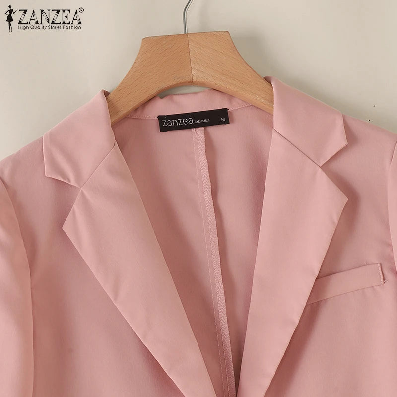 Office Wear Fashion Tops Long Sleeve Elegant Korean Style Women Suit Jackets Streetwear Notched Lapel Casual Blazer