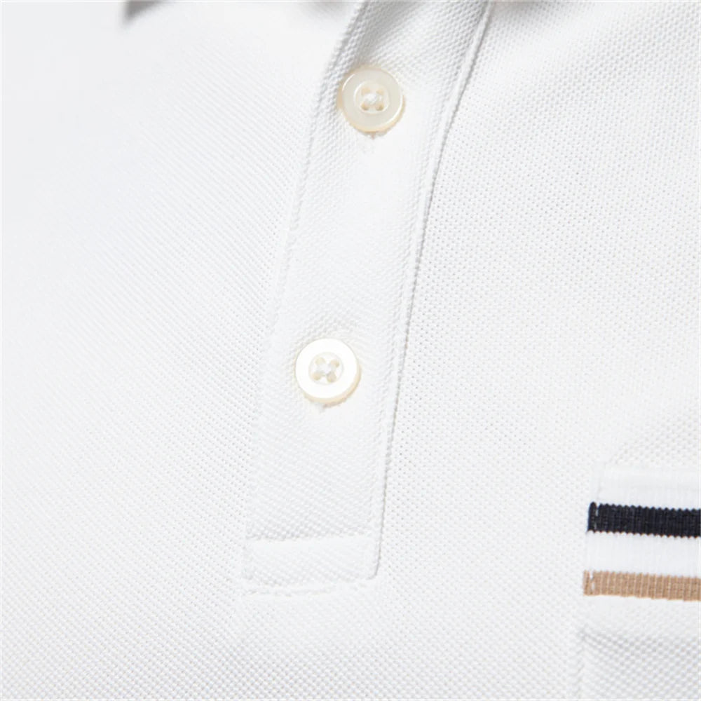 2025 Men's Polos Solid Color Classic Polo Shirt Men Short Sleeve Top Quality Casual Business Social Polo Men With Pocket