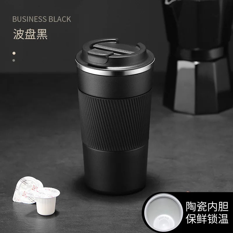 316 Stainless Steel Ceramic Insulated Travel Mug with Handle – Leakproof, Heat-Resistant, Car Cup Holder Friendly – Premium