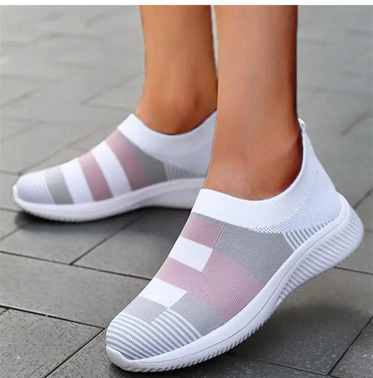 Fashion Women Sneakers Flat Shoes Woman Vulcanized Sneaker Women Slip On Sock Shoes Plus Size Women's Sneaker Zapatos De Mujer
