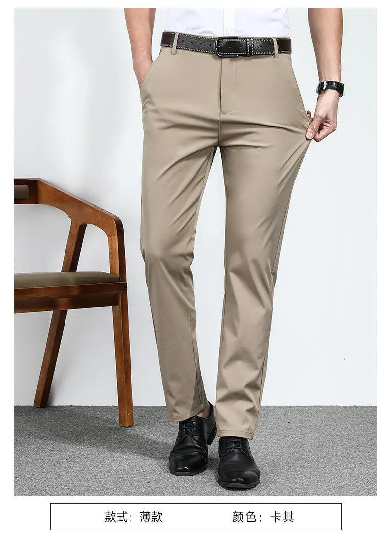 Stretchable Men's Dress Pants, Classic Trousers for Versatile Wear, Comfort & Style Combined Sizes 28-40