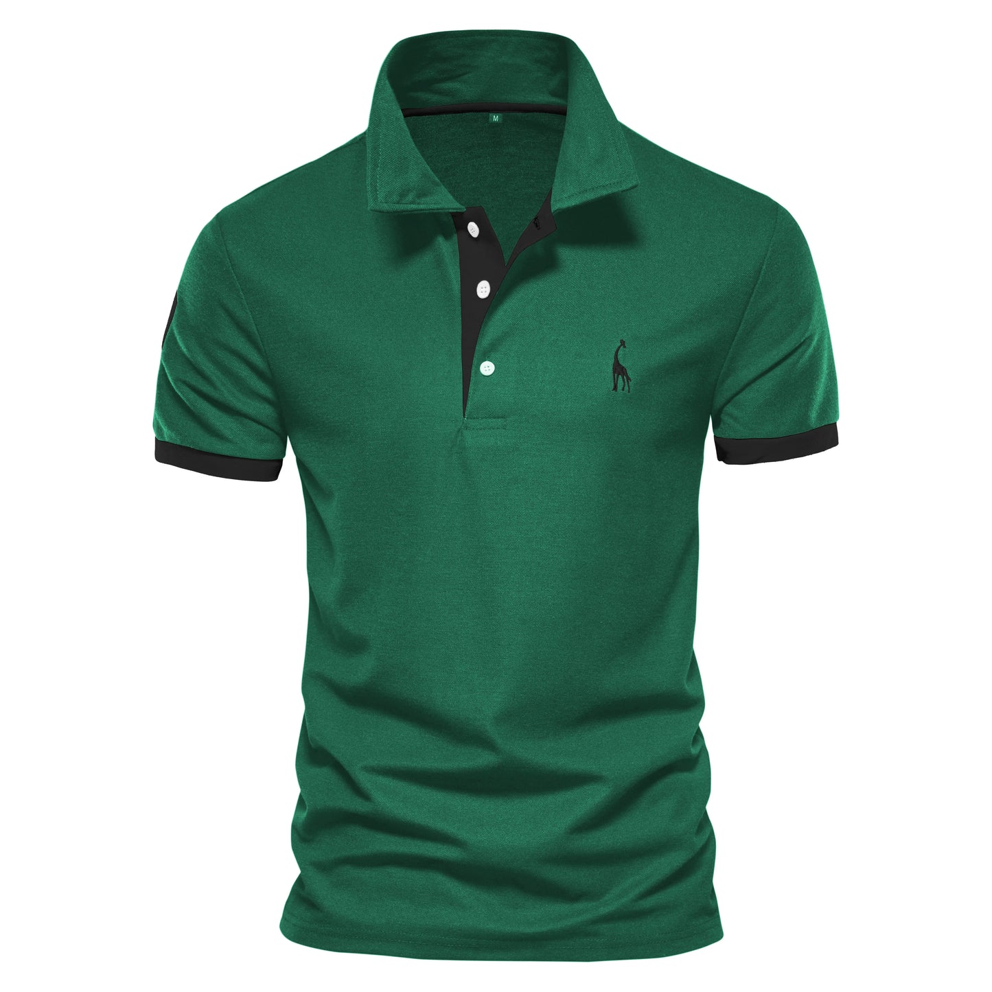 Men's Cotton Polos Giraffe Embroidery Short Sleeve Polo Shirts for Men High Quality Brand Design Polos Men Clothing