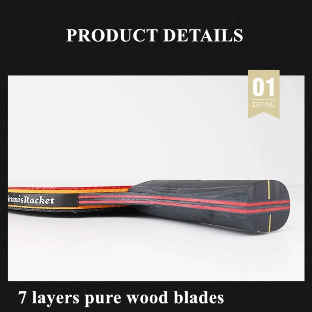 5/6 Star Tafeltennisracket 2PCS Professionele Ping Pong Racket Set Pimples-in Rubber Hoge Kwaliteit Blade Bat Paddle met Tas