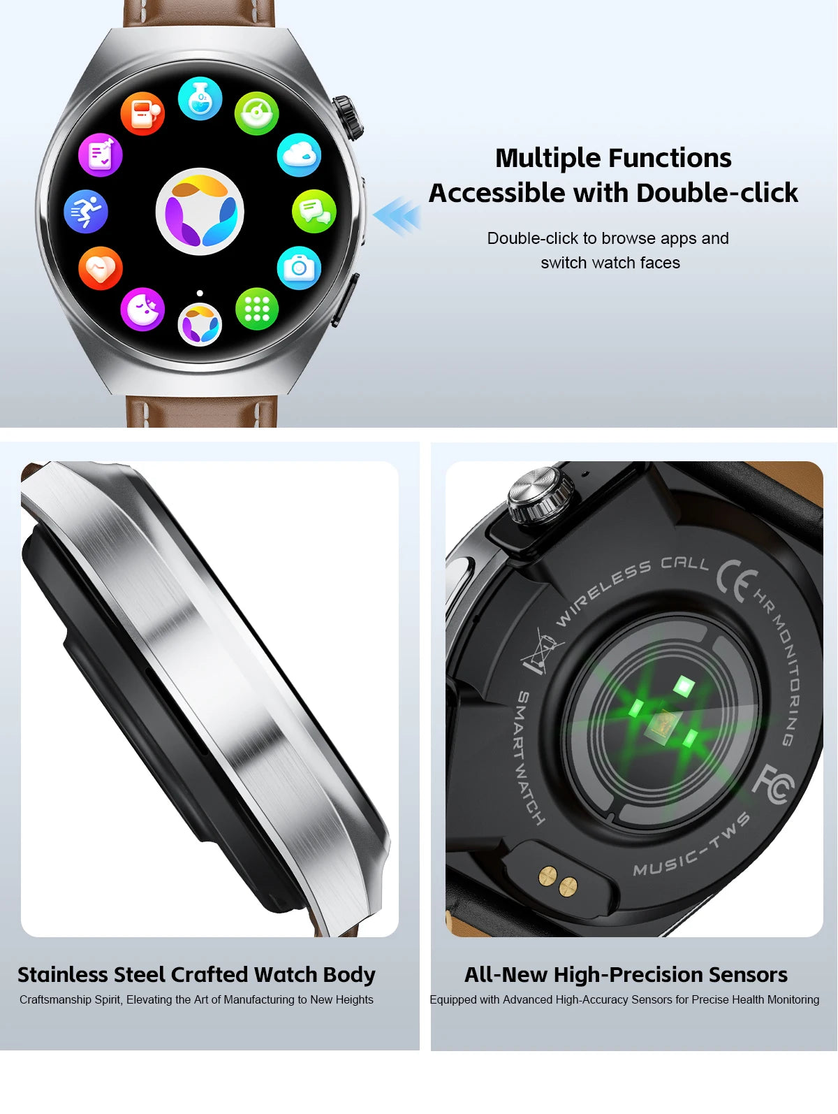 NFC Smart Watch 2 in 1 Multiple Sports GPS Track Health Monitor Custom Dial 1.53 Inch Headset Smartwatch - Compatible with HUAWEI & Xiaomi IOS
