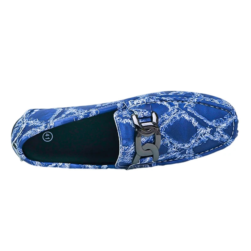 Fashionable Mens Over Size 38-48 Moccasin Shoes Blue Spring Male Formal Dress Shoes Comfortable Youth Leisure Shoes