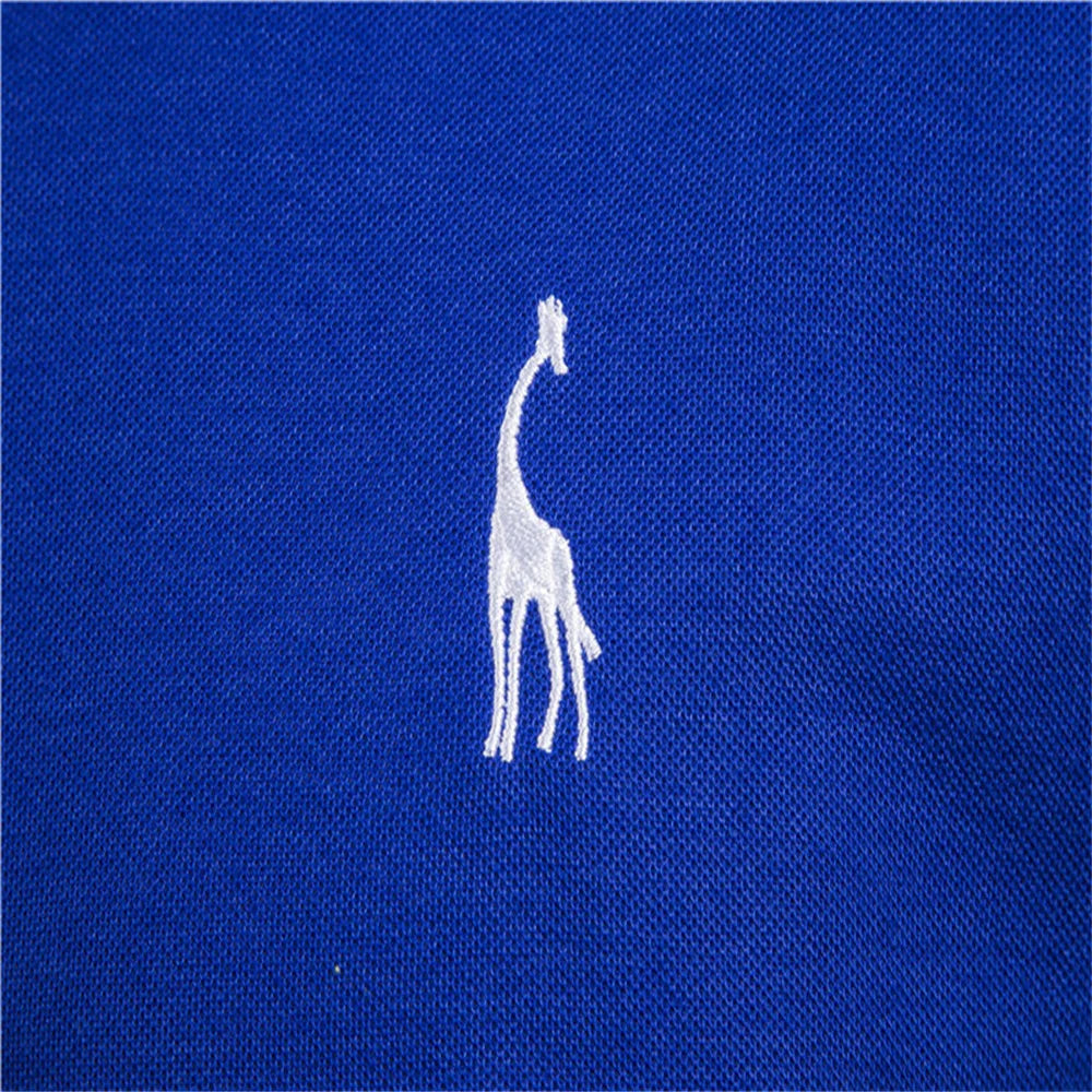 Men's 5 Sets Quality Embroidery Summer Short Sleeve Polo Giraffe Shirt Casual Business and Social Male Polos BR Size