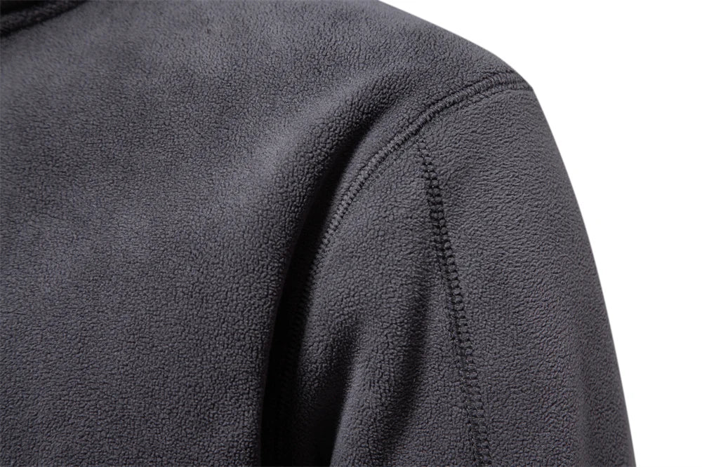 Men's Quality Thickened Warm Fleece Jacket for Men Zipper Neck Pullover Male Sweatshirt Soft Shell Jacket