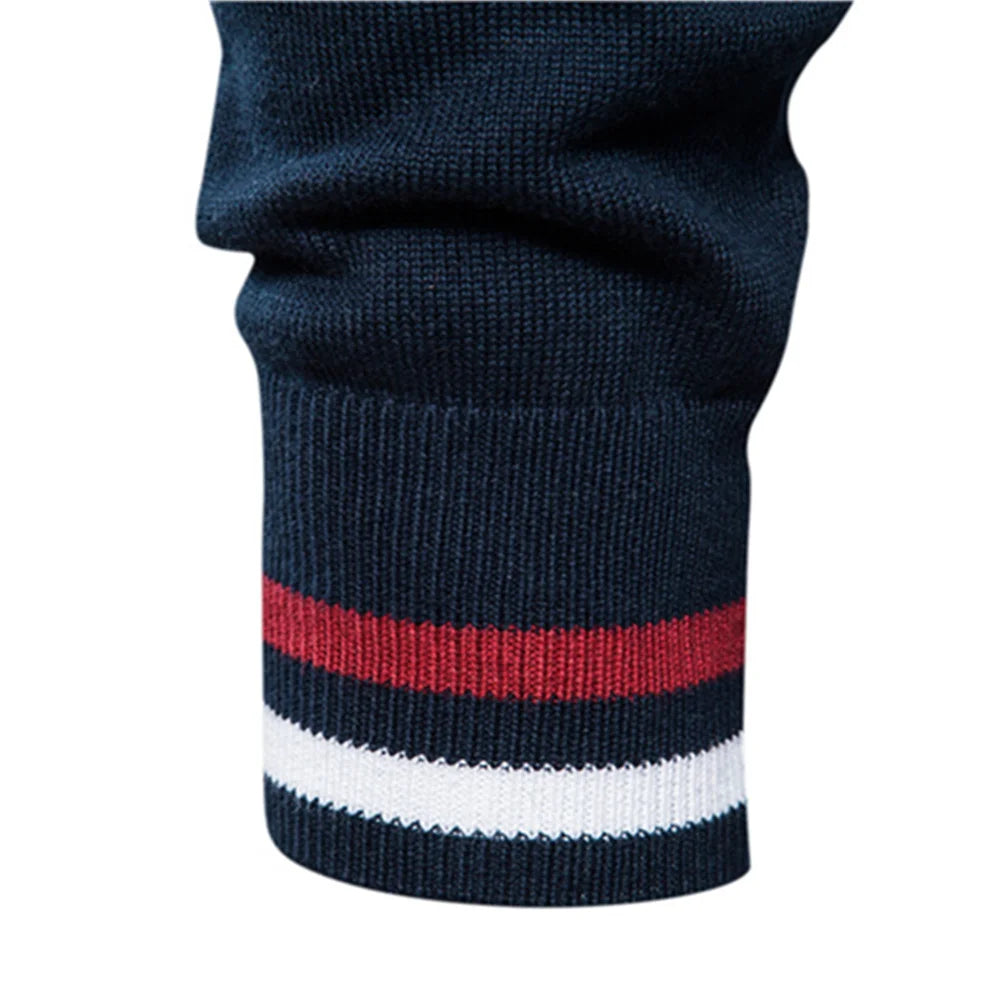 Men's Spliced Cardigan Streetwear Casual High Quality Cotton Sweater Winter Fashion Brand Cardigans for Men