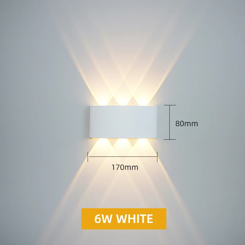 Aluminium LED wandlamp waterdicht IP65 buitenverlichting voor in de tuin 8W 12W binnenwandlamp voor slaapkamer woonkamer trapverlichting