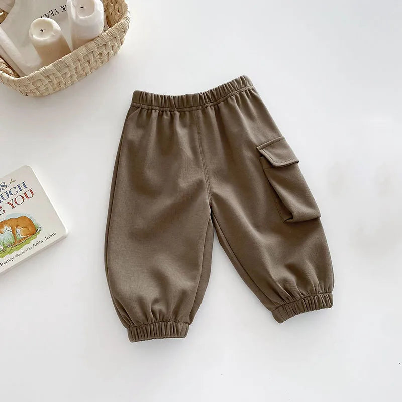 Nieuwe herfst kinderbroeken jongens meisjes effen kleur casual harembroek kinderen baby simplicity cargo broek 0-5T unisex