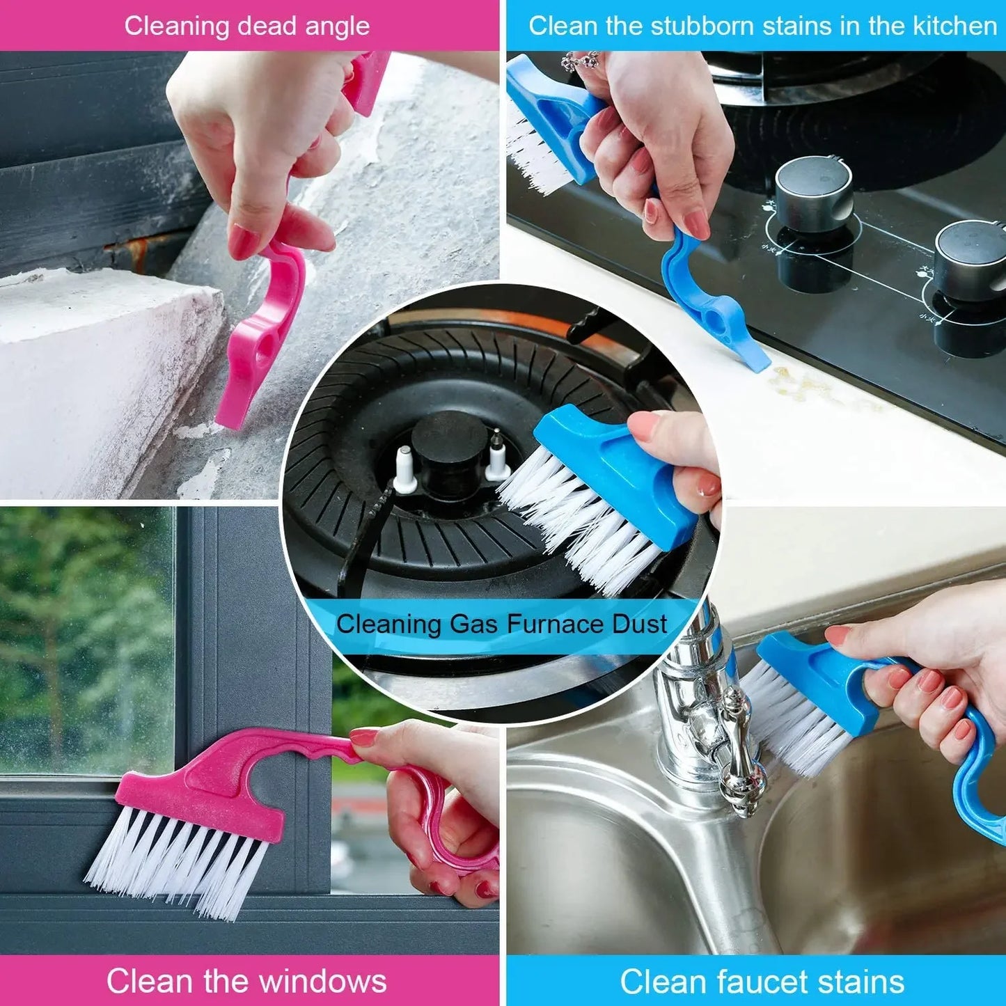 3Pcs Windows Gap Household Cleaning Brush Flat Mouthed Shovel Useful Things For Kitchen Bathroom Toilet Tools Home Supplies