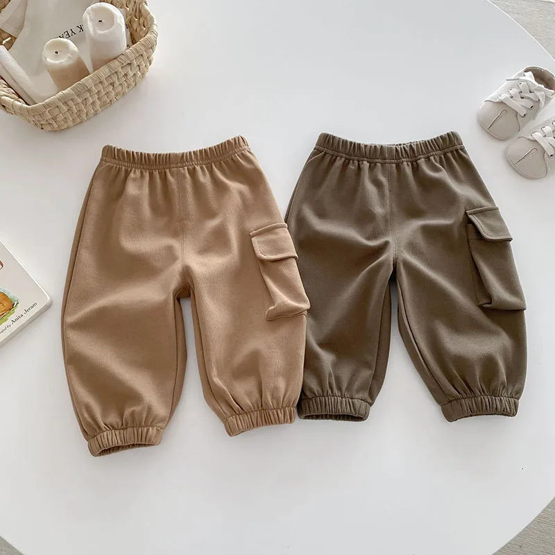 Nieuwe herfst kinderbroeken jongens meisjes effen kleur casual harembroek kinderen baby simplicity cargo broek 0-5T unisex