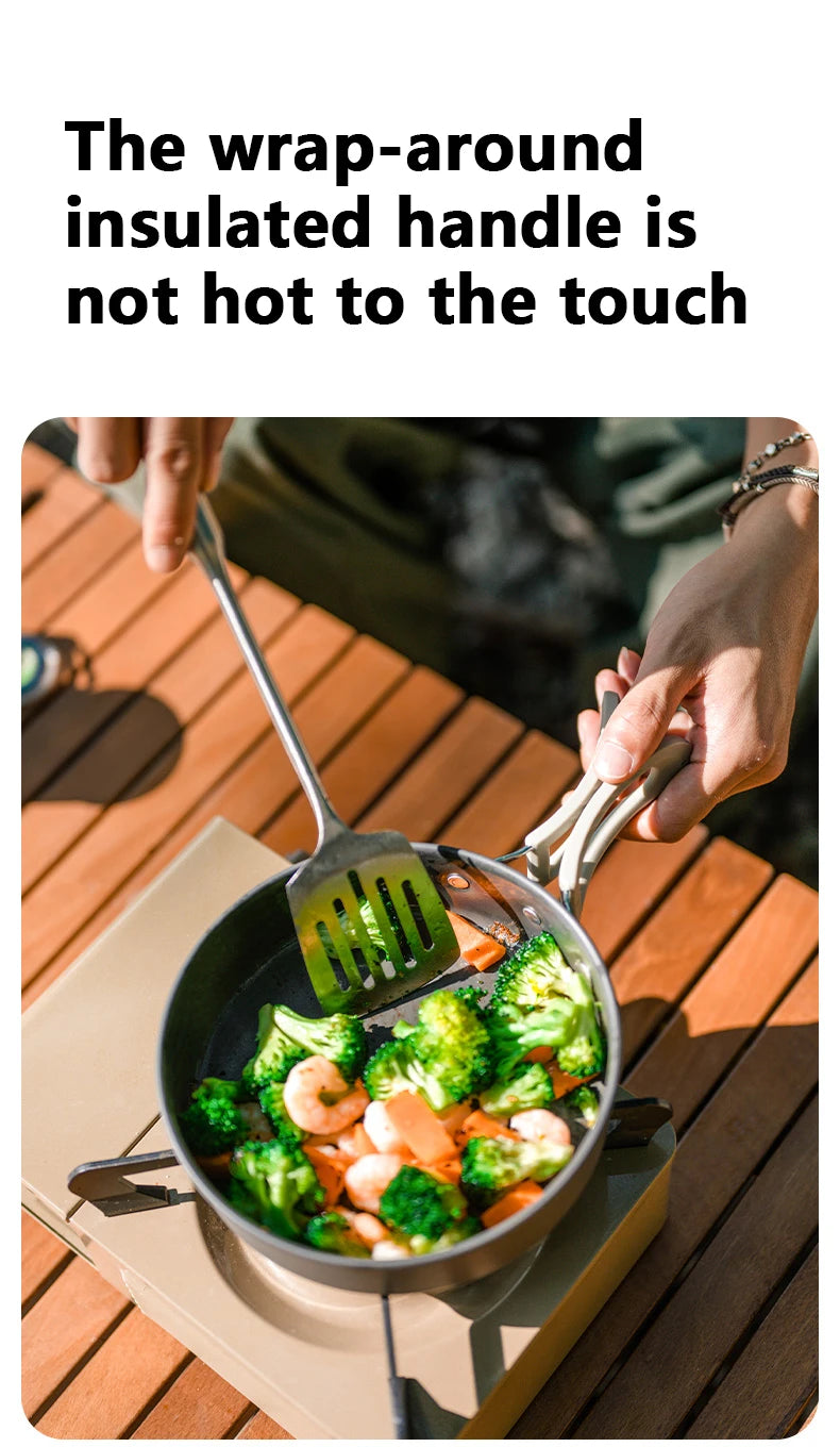 Portable Camping Cookware Set Outdoor Frying Pan Kettle Collapsible Picnic Tableware Kitchenware Furniture